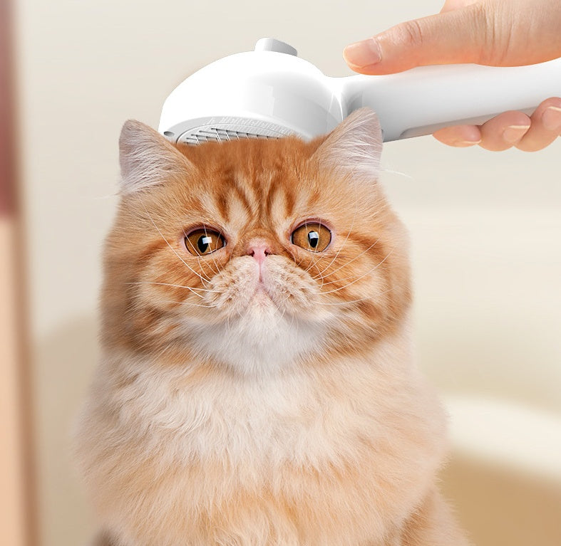 2-in-1 Self-Cleaning Pet Comb with Built-In Mist – Grooming Brush for Dogs & Cats