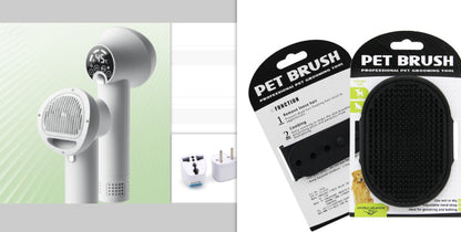 Smart Pet Hair Dryer & Grooming Comb – Quiet & Safe Drying for Dogs & Cats