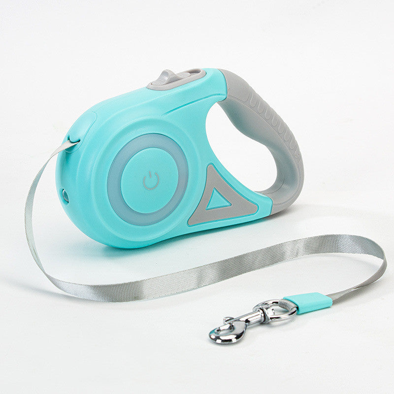 Retractable Dog Leash with Collar & LED Spotlight – For Small & Medium Pets