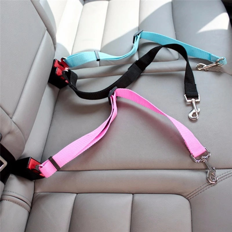 Adjustable Pet Car Seat Belt – Safety Harness Clip for Dogs & Cats