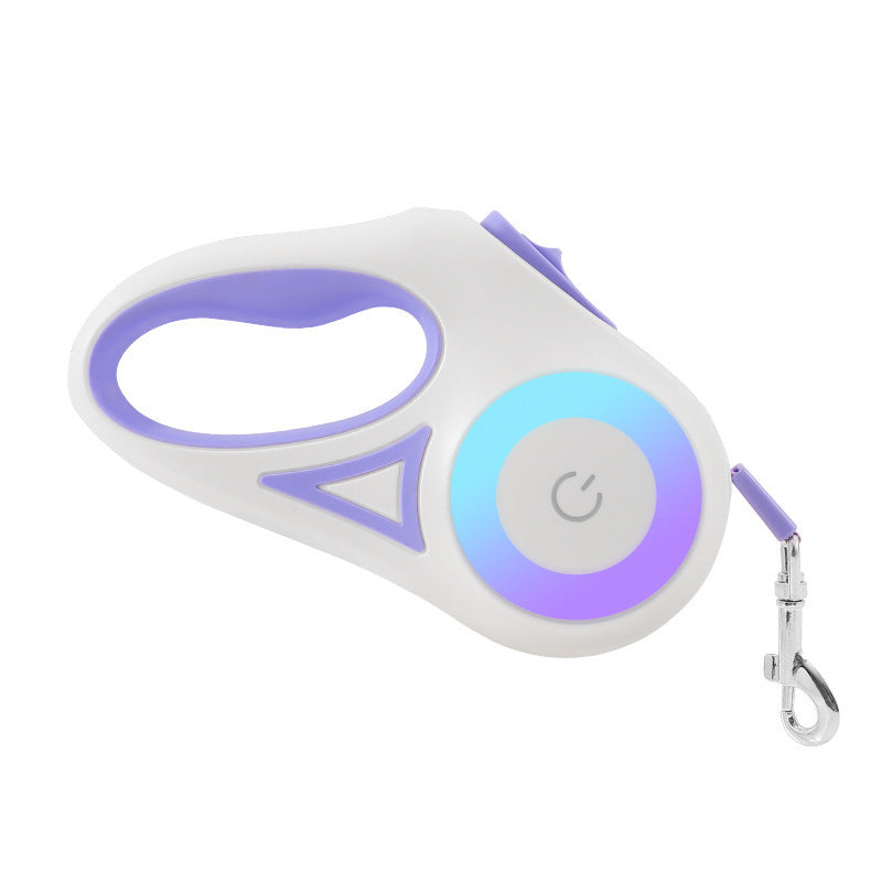 Retractable Dog Leash with Collar & LED Spotlight – For Small & Medium Pets