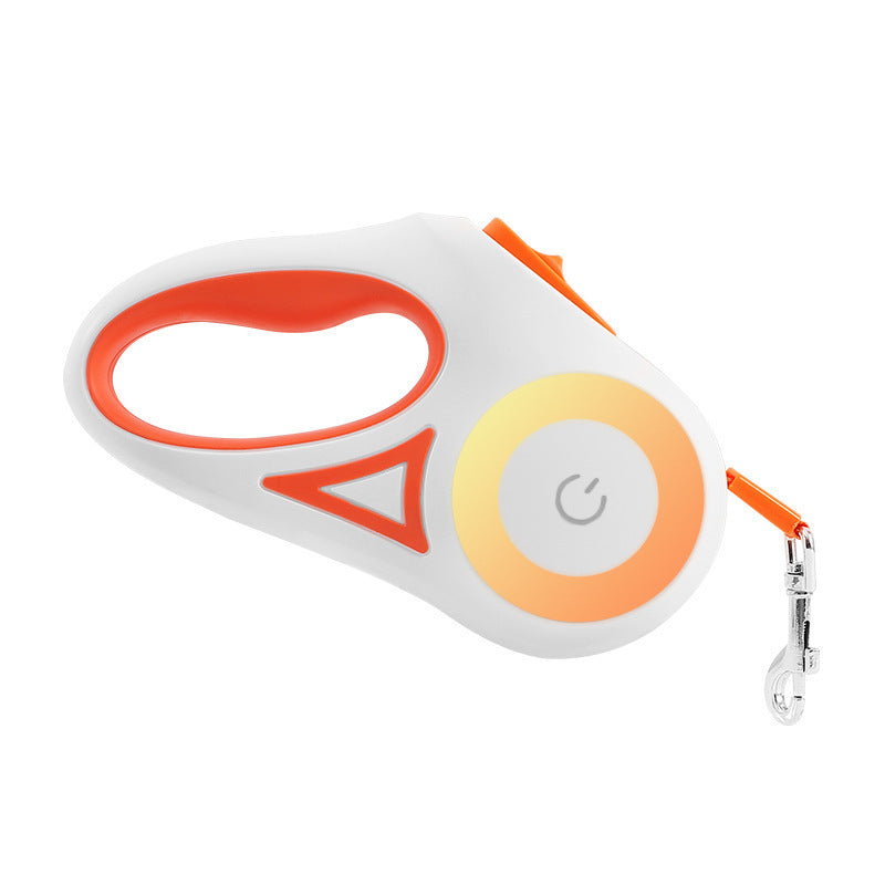 Retractable Dog Leash with Collar & LED Spotlight – For Small & Medium Pets