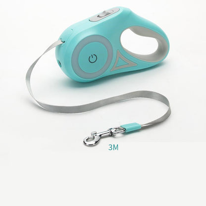 Retractable Dog Leash with Collar & LED Spotlight – For Small & Medium Pets
