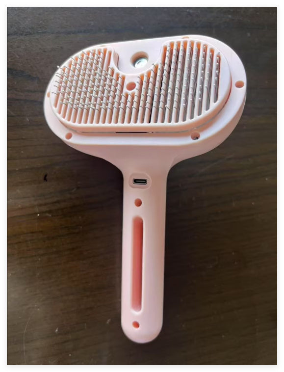 2-in-1 Self-Cleaning Pet Comb with Built-In Mist – Grooming Brush for Dogs & Cats