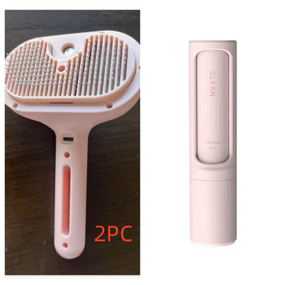 2-in-1 Self-Cleaning Pet Comb with Built-In Mist – Grooming Brush for Dogs & Cats