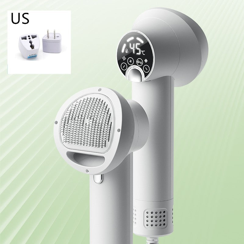 Smart Pet Hair Dryer & Grooming Comb – Quiet & Safe Drying for Dogs & Cats